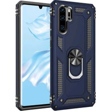 Anka Cep Cep Telefonu Aksesuarları Huawei P30 Pro Kılıf Vega Yüzüklü Standlı Tank Zırh Kapak + Ekran Koruma