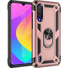 Anka Cep Cep Telefonu Aksesuarları Xiaomi Mi A3 Kılıf Vega Yüzüklü Standlı Tank Zırh Kapak + Ekran Koruma