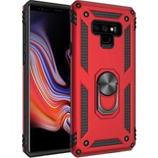 Anka Cep Cep Telefonu Aksesuarları Samsung Galaxy Note 9 Kılıf Vega Yüzüklü Standlı Tank Zırh Kapak + Ekran Koruma