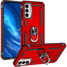 Anka Cep Cep Telefonu Aksesuarları Samsung Galaxy M23 Kılıf Vega Yüzüklü Standlı Tank Zırh Kapak + Ekran Koruma