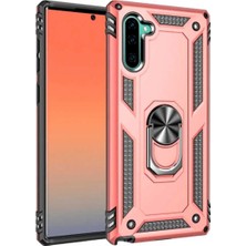Anka Cep Cep Telefonu Aksesuarları Samsung Galaxy Note 10 Kılıf Vega Yüzüklü Standlı Tank Zırh Kapak + Ekran Koruma