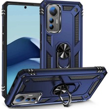 Anka Cep Cep Telefonu Aksesuarları Xiaomi Mi 12T Lite Kılıf Vega Yüzüklü Standlı Tank Zırh Kapak + Ekran Koruma