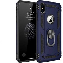Anka Cep Cep Telefonu Aksesuarları Apple iPhone x Kılıf Vega Yüzüklü Standlı Tank Zırh Kapak + Ekran Koruma