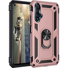 Anka Cep Cep Telefonu Aksesuarları Huawei Honor 20 Kılıf Vega Yüzüklü Standlı Tank Zırh Kapak + Ekran Koruma