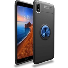 Anka Cep Cep Telefonu Aksesuarları Xiaomi Redmi 7A Kılıf Ravel Yüzüklü Standlı Silikon Kapak+ Ekran Koruma + Kablo Koruma