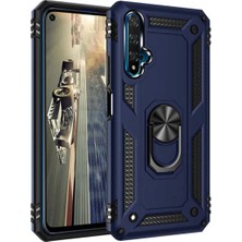Anka Cep Cep Telefonu Aksesuarları Huawei Honor 20 Kılıf Vega Yüzüklü Standlı Tank Zırh Kapak + Ekran Koruma