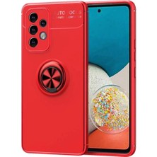 Anka Cep Cep Telefonu Aksesuarları Samsung Galaxy A73 Kılıf Ravel Yüzüklü Standlı Silikon Kapak + Kablo Koruma + Ekran Koruma