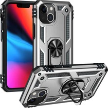 Anka Cep Cep Telefonu Aksesuarları Apple iPhone 13 Pro Max Kılıf Vega Yüzüklü Standlı Zırh Tank Kapak + Ekran Koruma