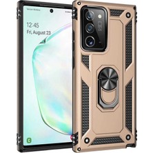 Anka Cep Cep Telefonu Aksesuarları Samsung Galaxy Note 20 Ultra Kılıf Vega Yüzüklü Standlı Tank Zırh Kapak + Ekran Koruma