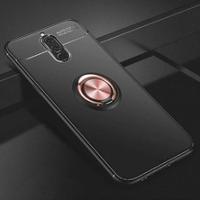 Anka Cep Cep Telefonu Aksesuarları Huawei Mate 10 Lite Kılıf Ravel Yüzüklü Silikon Kapak + Ekran Koruma + Kablo Koruma