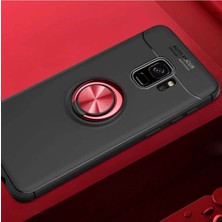 Anka Cep Cep Telefonu Aksesuarları Samsung Galaxy S9 Kılıf Ravel Yüzüklü Standlı Silikon Kapak+ Ekran Koruma + Kablo Koruma