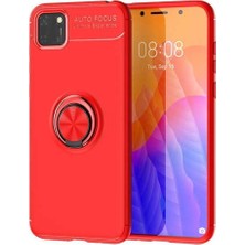 Anka Cep Cep Telefonu Aksesuarları Huawei Y5P Kılıf Ravel Yüzüklü Silikon Kapak + Ekran Koruma + Kablo Koruma