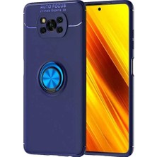 Anka Cep Cep Telefonu Aksesuarları Xiaomi Poco X3 Pro Kılıf Ravel Yüzüklü Standlı Silikon Kapak+ Ekran Koruma + Kablo Koruma