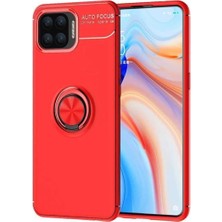 Anka Cep Cep Telefonu Aksesuarları Oppo Reno 4 Lite Kılıf Ravel Yüzüklü Standlı Silikon Kapak+ Ekran Koruma + Kablo Koruma