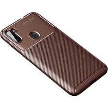Anka Cep Cep Telefonu Aksesuarları Samsung Galaxy M11 Kılıf Karbon Görünümlü Silikon + Kablo Koruma + Ekran Koruma