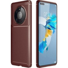 Anka Cep Cep Telefonu Aksesuarları Huawei Mate 40 Pro Kılıf Karbon Görünümlü Silikon + Ekran Koruma + Kablo Koruma