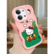 HONTINGA Xiaomi Redmi 15C 5g Uyumlu Kılıfı Düşüme Önleyici Basitlik Anti Düşme Darbeye Dayanıklı Basit Pembe Yumuşak Silikon Telefon Kılıfı Hello Kitty Desen K9-0090