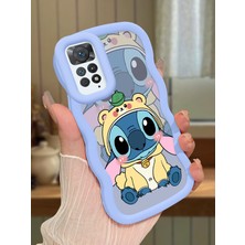 HONTINGA Redmi Note 11 Pro 5g Uyumlu Kılıfı Düşüme Önleyici Basitlik Anti Düşme Darbeye Dayanıklı Basit Mavi Yumuşak Silikon Telefon Kılıfı Stitch Desen K9-0092