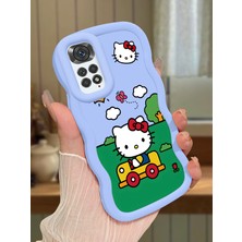HONTINGA Redmi Note 11S Uyumlu Kılıfı Düşüme Önleyici Basitlik Anti Düşme Darbeye Dayanıklı Basit Mavi Yumuşak Silikon Telefon Kılıfı Hello Kitty Desen K9-0090