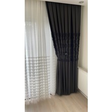 Karasi Keten Dokuma Püsküllü Fon