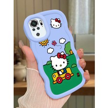 HONTINGA Poco M5S Uyumlu Kılıfı Düşüme Önleyici Basitlik Anti Düşme Darbeye Dayanıklı Basit Mavi Yumuşak Silikon Telefon Kılıfı Hello Kitty Desen K9-0090