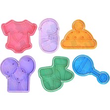 Hobist Baby Shower Kundak Marakas Balon Şapka Kurabiye Kalıbı ve Şeker Hamuru Kalıbı