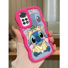 HONTINGA Redmi Note 11 Uyumlu Kılıfı Düşüme Önleyici Basitlik Anti Düşme Darbeye Dayanıklı Basit Kırmızı Yumuşak Silikon Telefon Kılıfı Stitch Desen K9-0092