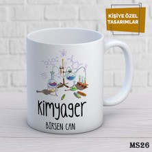 Birsence Kişiye Özel Meslek Temalı Kupa | Isimli & Fotoğraflı Premium Hediye Bardak Kimyager
