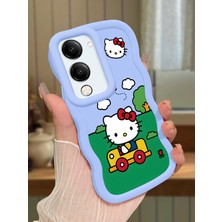 HONTINGA Vivo Y29T 5g Uyumlu Kılıfı Düşüme Önleyici Basitlik Anti Düşme Darbeye Dayanıklı Basit Mavi Yumuşak Silikon Telefon Kılıfı Hello Kitty Desen K9-0090