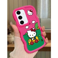 HONTINGA Samsung Galaxy S24 Fe Uyumlu Kılıfı Düşüme Önleyici Basitlik Anti Düşme Darbeye Dayanıklı Basit Kırmızı Yumuşak Silikon Telefon Kılıfı Hello Kitty Desen K9-0090