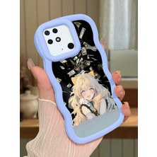 HONTINGA Redmi 10C Uyumlu Kılıfı Düşüme Önleyici Basitlik Anti Düşme Darbeye Dayanıklı Basit Mavi Yumuşak Silikon Telefon Kılıfı Güzel Kız Desen K9-0088