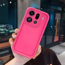 Ucuc Oppo Find X9 Pro Uyumlu Pembe Kırmızı Silikon Kılıf Darbeye Dayanıklı Kamera Koruma