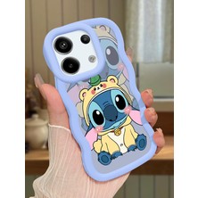 HONTINGA Redmi Note 13 Pro 5g Uyumlu Kılıfı Düşüme Önleyici Basitlik Anti Düşme Darbeye Dayanıklı Basit Mavi Yumuşak Silikon Telefon Kılıfı Stitch Desen K9-0092
