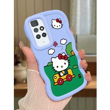 HONTINGA Redmi 10 Uyumlu Kılıfı Düşüme Önleyici Basitlik Anti Düşme Darbeye Dayanıklı Basit Mavi Yumuşak Silikon Telefon Kılıfı Hello Kitty Desen K9-0090