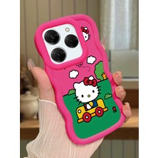 HONTINGA Tecno Spark 20 Pro Uyumlu Kılıfı Düşüme Önleyici Basitlik Anti Düşme Darbeye Dayanıklı Basit Kırmızı Yumuşak Silikon Telefon Kılıfı Hello Kitty Desen K9-0090
