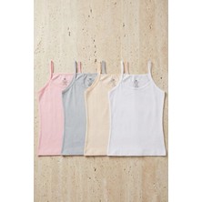 Bony Socks Çok Renkli İnce Askılı Kız Çocuk Atlet 5'li Paket Esnek Kumaş ile Rahat Kullanım