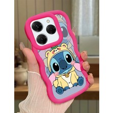 HONTINGA Tecno Spark 20 Pro Uyumlu Kılıfı Düşüme Önleyici Basitlik Anti Düşme Darbeye Dayanıklı Basit Kırmızı Yumuşak Silikon Telefon Kılıfı Stitch Desen K9-0092