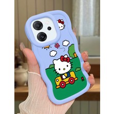 HONTINGA Oppo Reno 14F Uyumlu Kılıfı Düşüme Önleyici Basitlik Anti Düşme Darbeye Dayanıklı Basit Mavi Yumuşak Silikon Telefon Kılıfı Hello Kitty Desen K9-0090