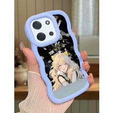 HONTINGA Poco C85 4g Uyumlu Kılıfı Düşüme Önleyici Basitlik Anti Düşme Darbeye Dayanıklı Basit Mavi Yumuşak Silikon Telefon Kılıfı Güzel Kız Desen K9-0088