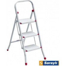 Luord-Store Saraylı Pratik Metal Merdiven Beyaz 3 Basamaklı