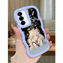 HONTINGA Samsung Galaxy A56 Uyumlu Kılıfı Düşüme Önleyici Basitlik Anti Düşme Darbeye Dayanıklı Basit Mavi Yumuşak Silikon Telefon Kılıfı Güzel Kız Desen K9-0088