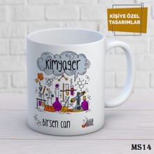 Birsence Kişiye Özel Meslek Temalı Kupa | Isimli & Fotoğraflı Premium Hediye Bardak Kimyager