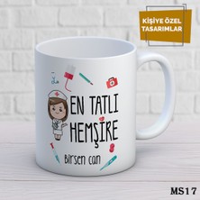 Birsence Kişiye Özel Meslek Temalı Kupa | Isimli & Fotoğraflı Premium Hediye Bardak Hemşire