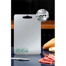 Luord-Store Kesim Tahtası - Profesyonel 304 Paslanmaz Çelik Doğrama Tahtası 27X21 cm 721820