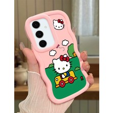 HONTINGA Samsung Galaxy S24 Fe Uyumlu Kılıfı Düşüme Önleyici Basitlik Anti Düşme Darbeye Dayanıklı Basit Pembe Yumuşak Silikon Telefon Kılıfı Hello Kitty Desen K9-0090