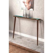 Feyza Design Valensiya 102X12CM Dresuar Doğal Ağaç Tek Sıra Traverten Taşlı Antre Hol Koridor