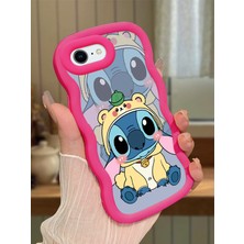 HONTINGA iPhone 6s Plus Uyumlu Kılıfı Düşüme Önleyici Basitlik Anti Düşme Darbeye Dayanıklı Basit Kırmızı Yumuşak Silikon Telefon Kılıfı Stitch Desen K9-0092