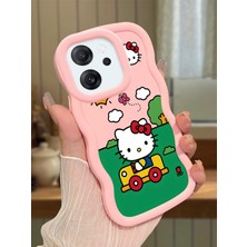HONTINGA Oppo Reno 14F Uyumlu Kılıfı Düşüme Önleyici Basitlik Anti Düşme Darbeye Dayanıklı Basit Pembe Yumuşak Silikon Telefon Kılıfı Hello Kitty Desen K9-0090