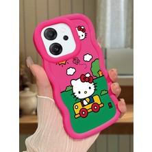 HONTINGA Oppo Reno 14F Uyumlu Kılıfı Düşüme Önleyici Basitlik Anti Düşme Darbeye Dayanıklı Basit Kırmızı Yumuşak Silikon Telefon Kılıfı Hello Kitty Desen K9-0090