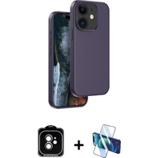Marsilyan™- iPhone 11 Kılıf Kıvılcım Çizgi Serisi - Siyah 3D Antistatik Seramik Nano Ekran Koruyucu + Turuncu Pvd Metal Kamera Lens
